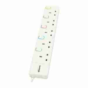 5-Way Socket Extension Cable - 6Ft - white normal