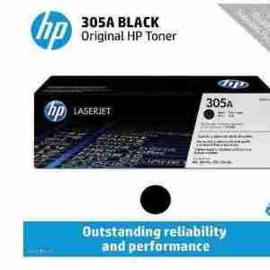 HP 305A Black LaserJet Toner Cartridge- CE410A